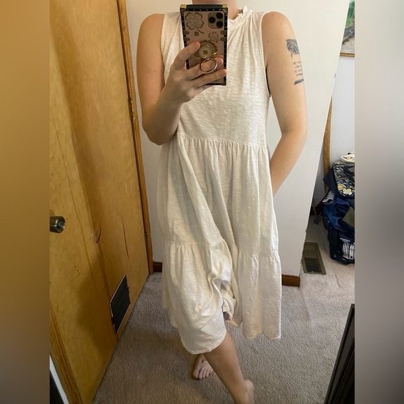 Mododoc Cotton Tiered Sleeveless Midi Dress - Picture 8 of 10